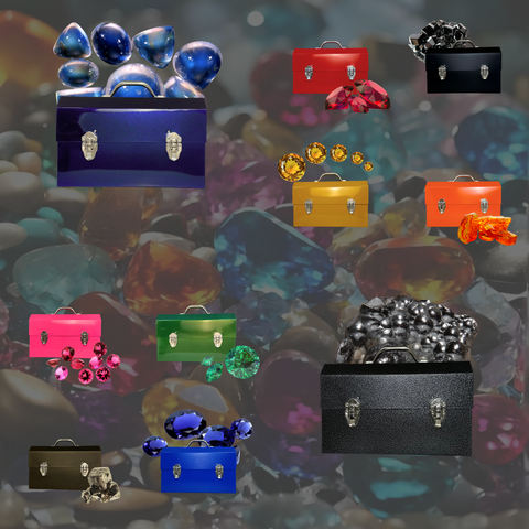 L. May lunchboxes in Gem inspired colours