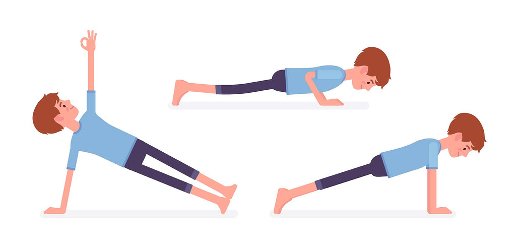 Steps on how to do a side plank and dip infographic