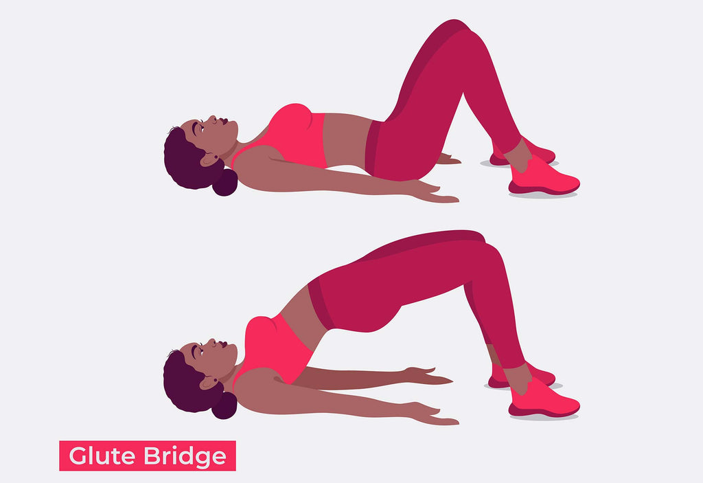Infographic on how to undertake a glute bridge