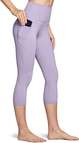 TSLA High Waist Yoga Pants with Pockets, Tummy Control Yoga Leggings, Non  See-Through Workout Running Tights, Capris Pocket Peachy Lavender – The  Home Fitness Corp