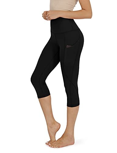 ODODOS Women's High Waisted Yoga Capris with Pockets,Tummy Control Non See  Through Workout Sports Running Capri Leggings, Black – The Home Fitness Corp