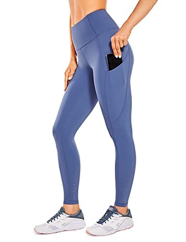 CRZ YOGA Women's Naked Feeling Workout Leggings 25 Inches - High Waisted Yoga  Pants with Side Pockets Curtain Violet Ash â€“ The Home Fitness Corp