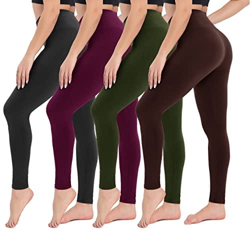 CAMPSNAIL 4 Pack High Waisted Leggings for Women- Soft Tummy