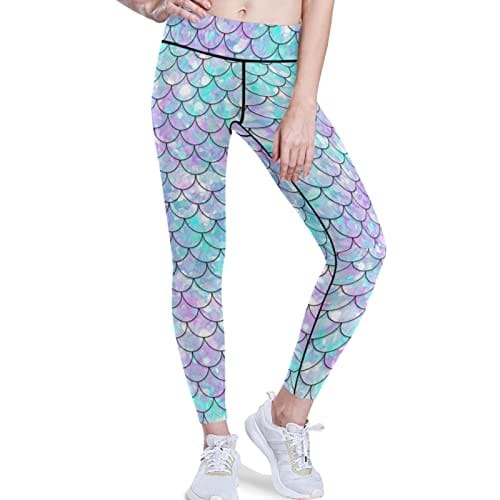  visesunny High Waist Yoga Pants with Pockets Blue