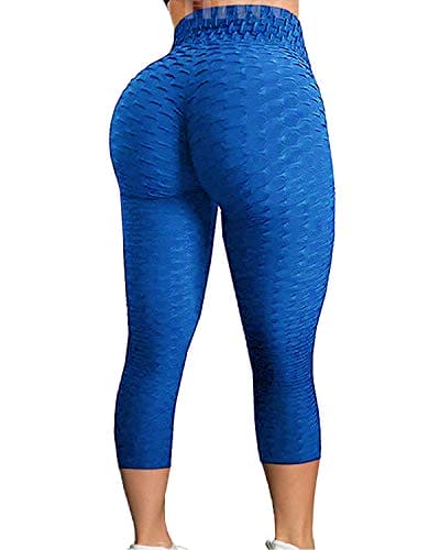 FITTOO Women's High Waist Textured Yoga Pants Tummy Control Scrunched Booty  Capri Leggings Workout Running Butt Lift Textured Tights Navy – The Home  Fitness Corp