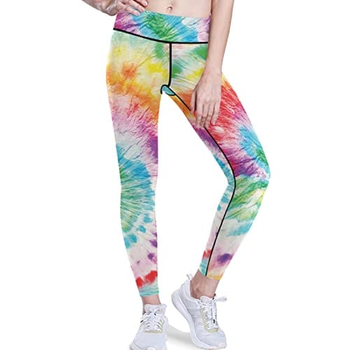 visesunny High Waist Yoga Pants with Pockets Rainbow Tie Dye Pattern  Buttery Soft Tummy Control Running Workout Pants 4 Way Stretch Pocket  Leggings – The Home Fitness Corp