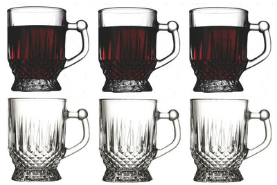 Pasabache Set of 6 Tea Glasses with Handles Glass Tea Mugs in Gift