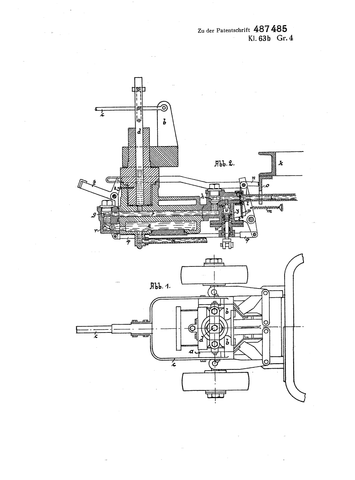 Hubwagen-Zeichnung aus Patent Oscar Krieger 1929