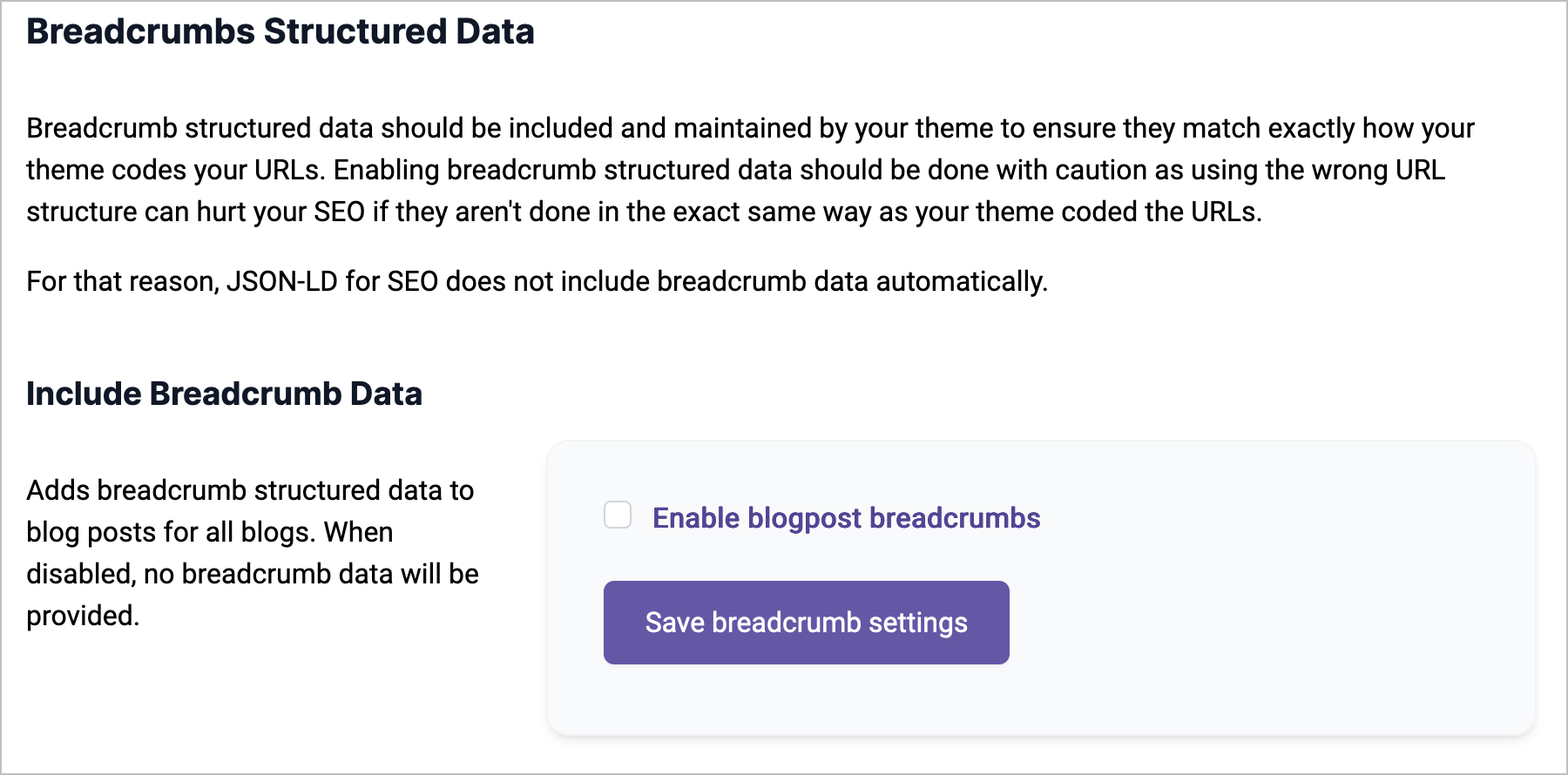 Artcile Breadcrumb setting in JSON-LD for SEO