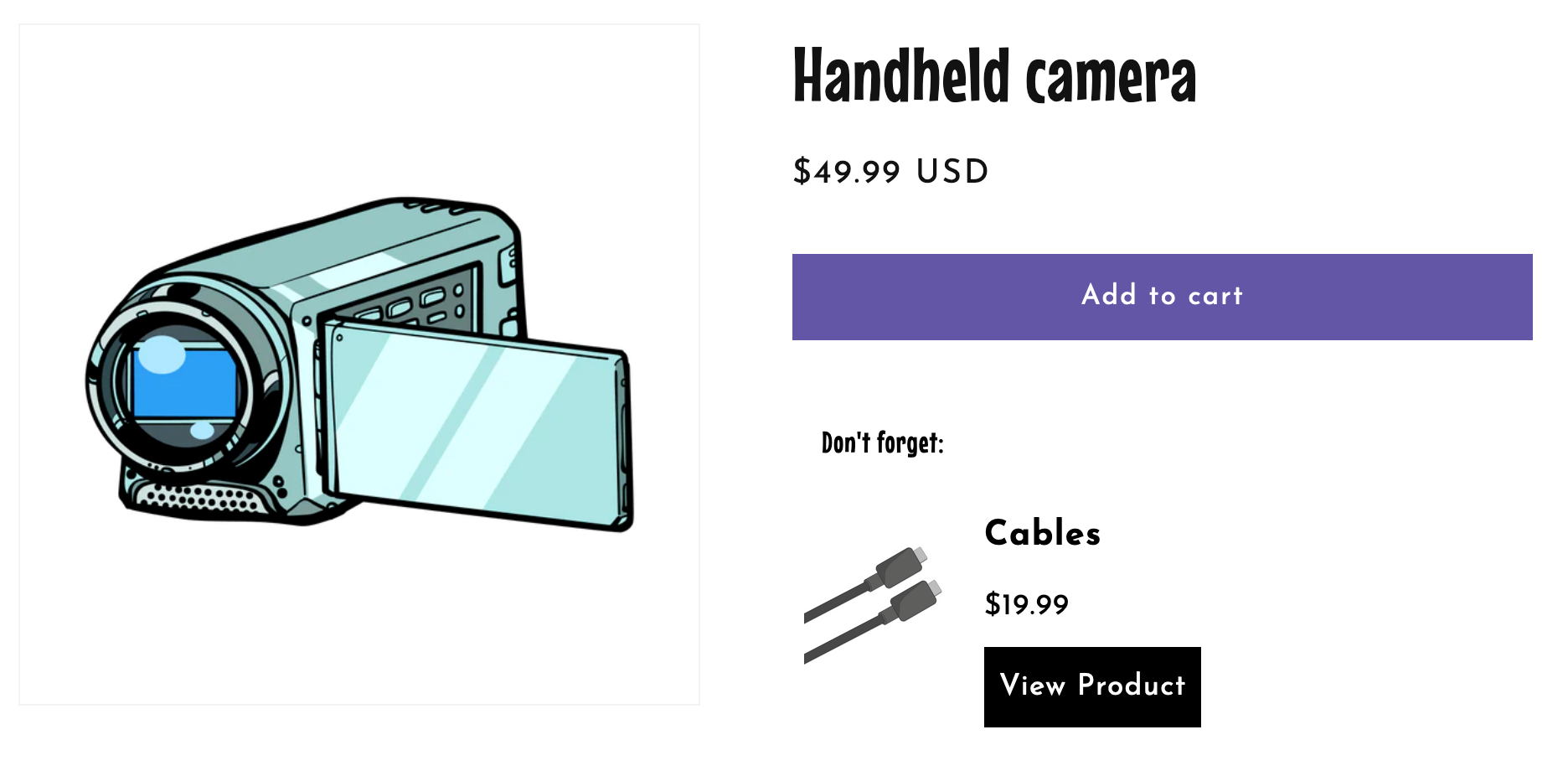 Example of recommending cables with a handheld camera with Linking Llama.
