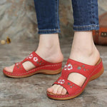 Load image into Gallery viewer, Flower Embroidered Vintage Casual Wedges Sandals
