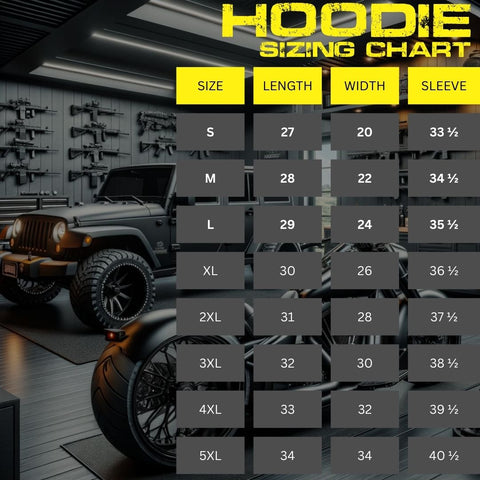 BRICK HOODIE SIZING CHART