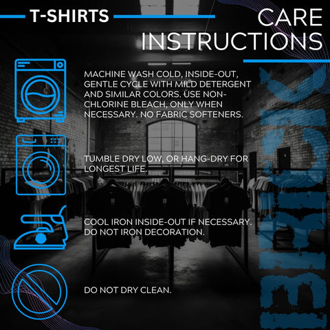 BRICK T-SHIRT CARE INSTRUCTIONS