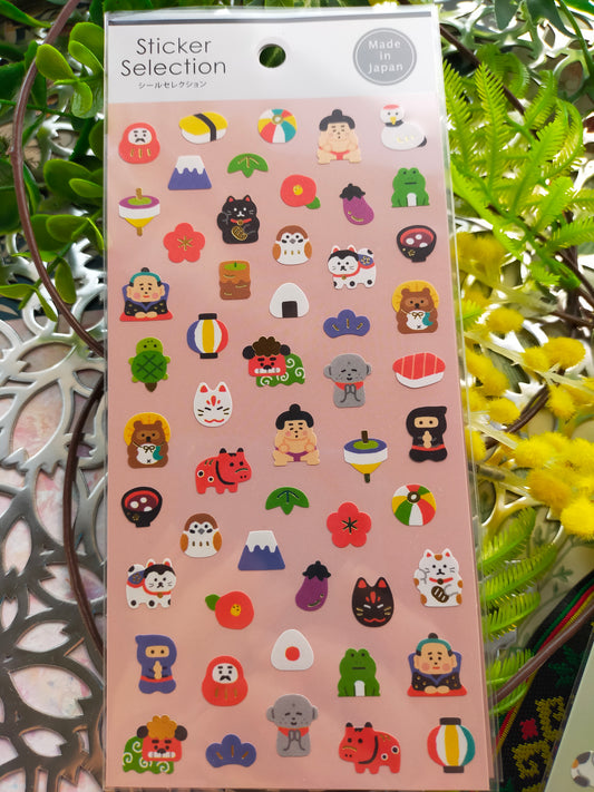 Cute Japanese stickers Washi paper ,GAIA _ Japanese sweets / Rice balls /  Bunbori / Sakura