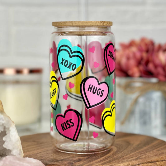 16 oz Smiley Glass Can Cup – Happy Scents