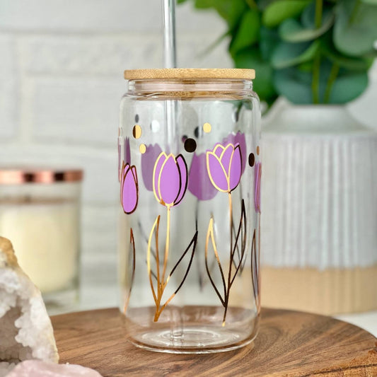 Melted Smiley Face Iced Coffee Glass Cup, Soda Can Glasses 16Oz Glass Cups  With Smiley Faces, Bamboo With Reusable Straw