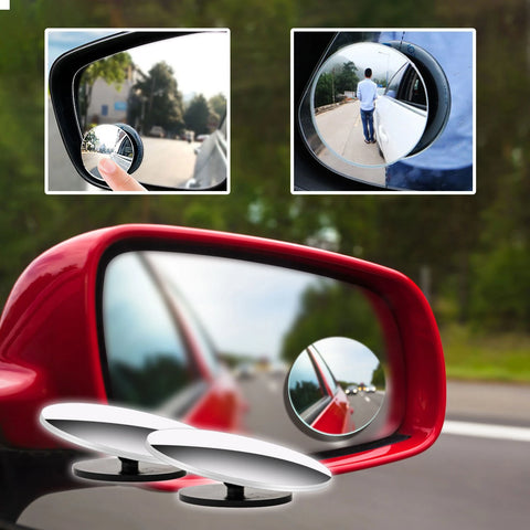 Espejo retrovisor para el capó del coche, espejo retrovisor ajustable de  gran angular para coche, espejo de punto ciego trasero, espejo lateral,  lente