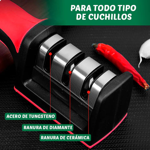 Afilador De Cuchillos Tijeras Navajas Acero Inoxidable Ergonómico -  Luegopago