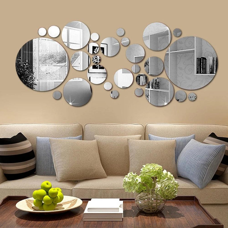 26pcs DIY Wall Stickers TV Background Living Room 3D Mirror Wall Stick –  pocoro