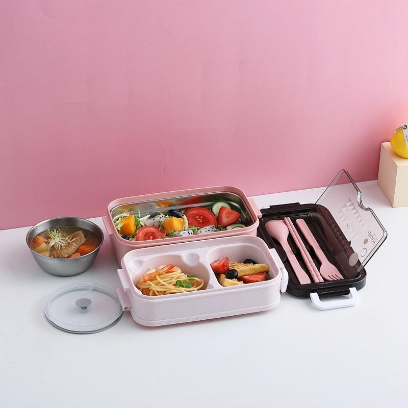 Dropship Portable Hermetic Grid Lunch Box School Children Student