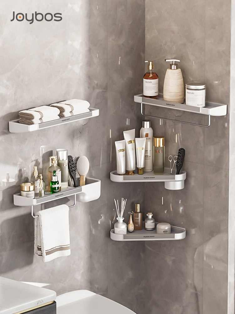 Mount Corner Shelf Shower Storage Rack Holder Bathroom Shelves No-dril –  pocoro