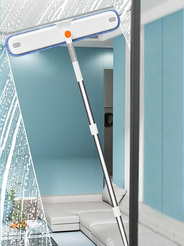 Triangle Glass Wiper Telescopic Rod Windows Cleaning Brush Window Cleaner  Professional Household Window Cleaning Tool