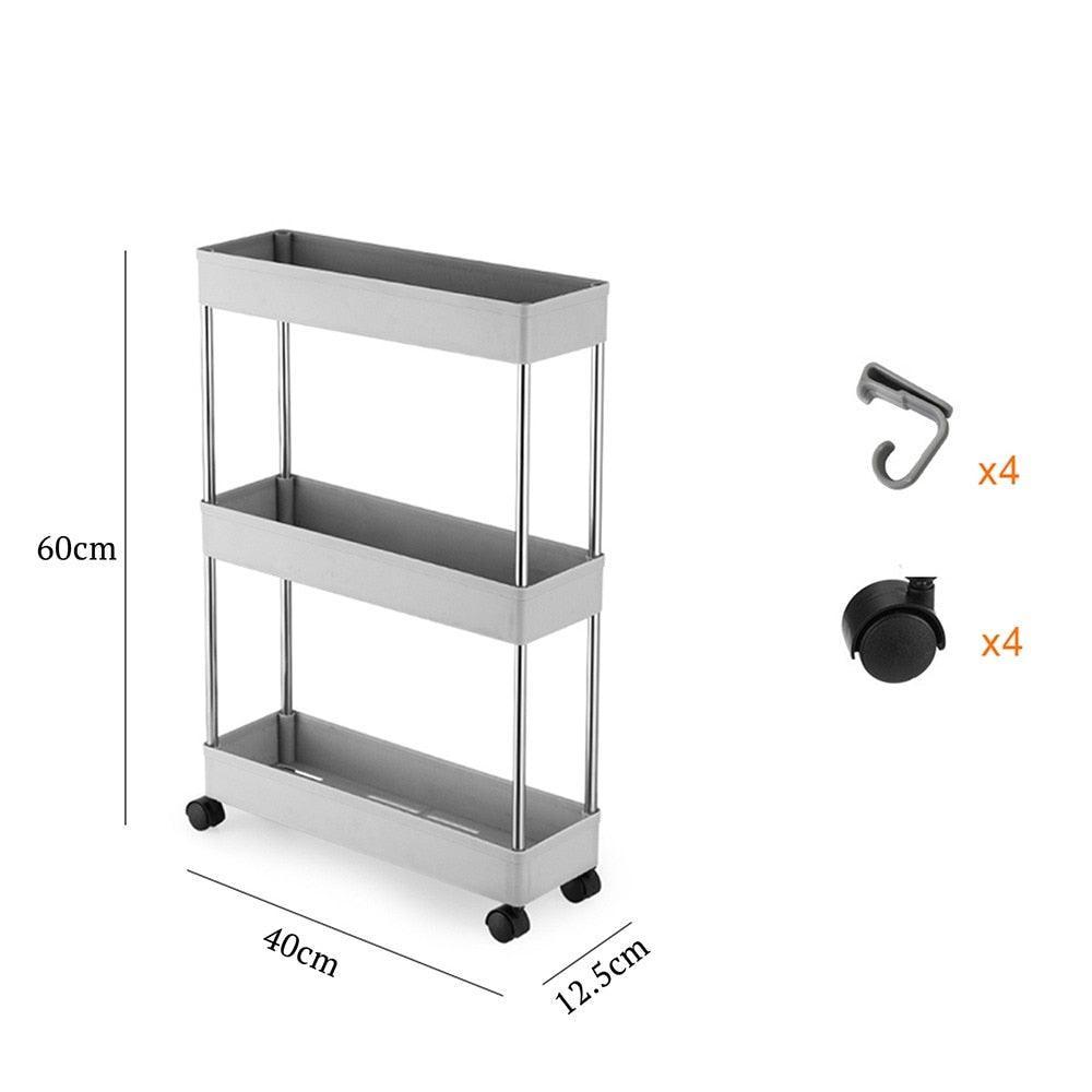 15/18cm Drawer Type Kitchen Narrow Gap Rack - European Gap Storage Cabinet  & Bathroom Storage Cabinet. Ready-to-assemble, eco-friendly, and available  in 3 or 6 layers. Thickened PP plastic material with pulleys. Perfect