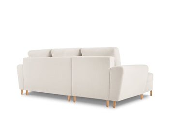 verbanning dood betalen Left sofa bed with sleeping function MOGHAN beige bouclé with brown base |  Eye on Design