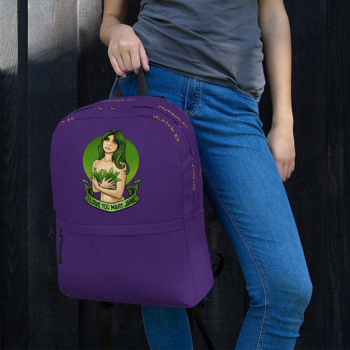 I Love Mary Jane Backpack - Purple - flyhigh.af