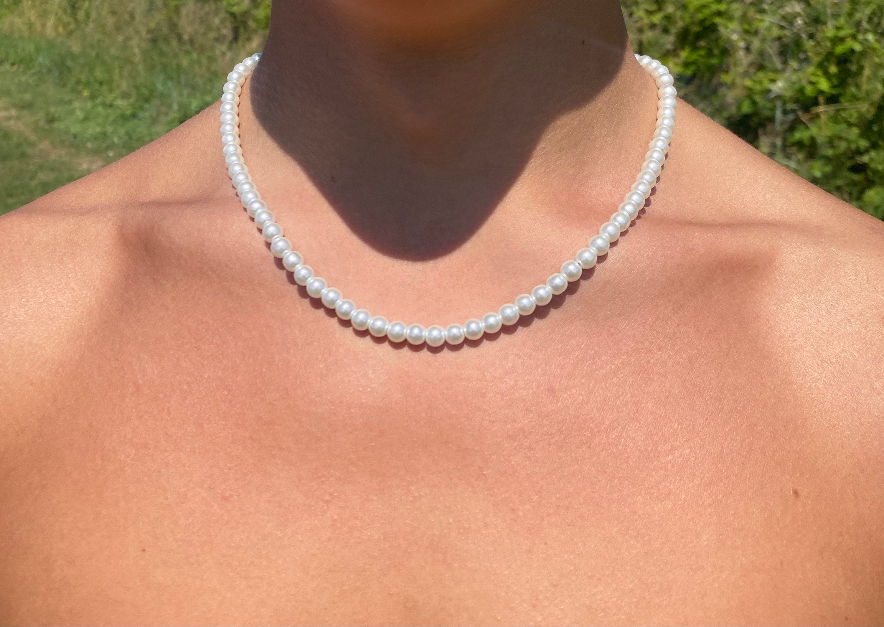 19th July Onyx Mother Pearls Choker Necklace for Men
