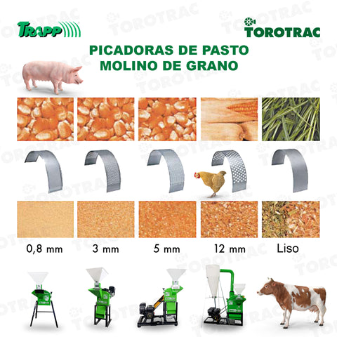 Picadoras de Pasto y Molino de Grano para animales