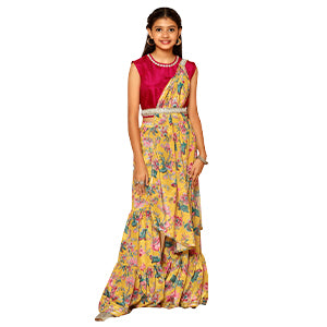 ”girls-mustard-chinon-crop-top-and-sharara-set-with-dupatta-fdgset00076-A”