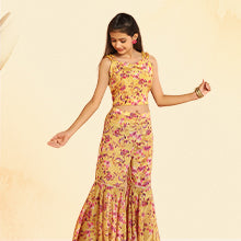”girls-mustard-chinon-floral-printed-crop-top-and-sharara-suit-set-fdgset00080-STYLE”