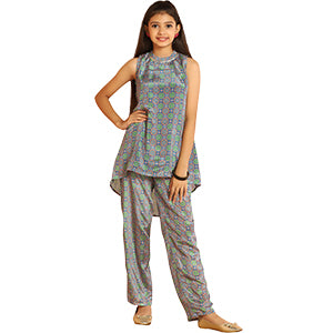 ”girls-multicolor-printed-high-low-kurta-with-pant-set-fdgset00095-A”