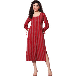 ”women-s-maroon-striped-a-line-midi-dress-fdwdrs00159-A”