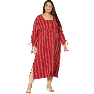 ”women-s-plus-size-maroon-striped-a-line-midi-dress-fdwdrs00159-A”