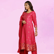 ”women-s-pink-jacquard-kurta-and-pant-set-with-dupatta-fdwset00098-STYLE”
