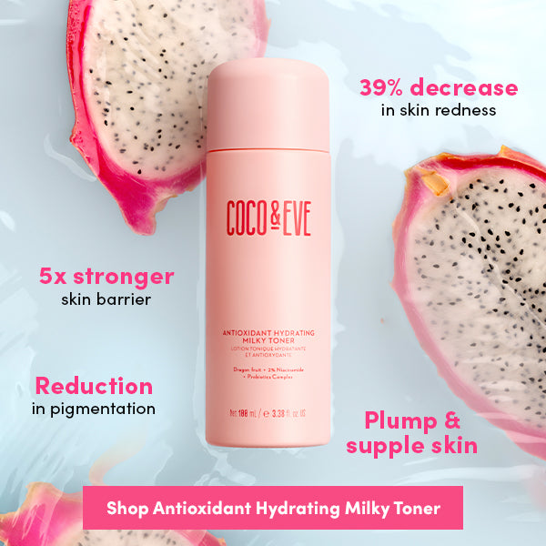 An image featuring Antioxidant Hydrating Milky Toner benefits. Shop now
