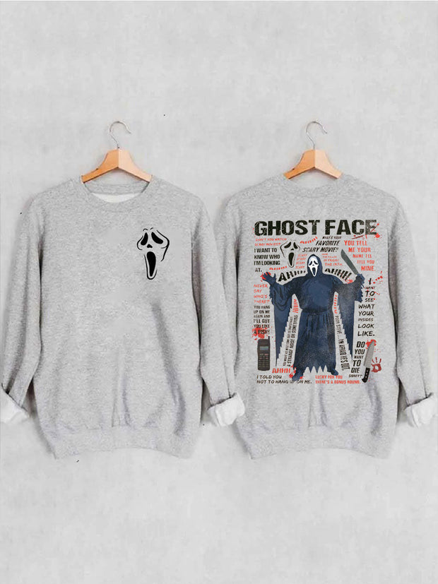 Vintage Halloween Ghost Face Sweatshirt