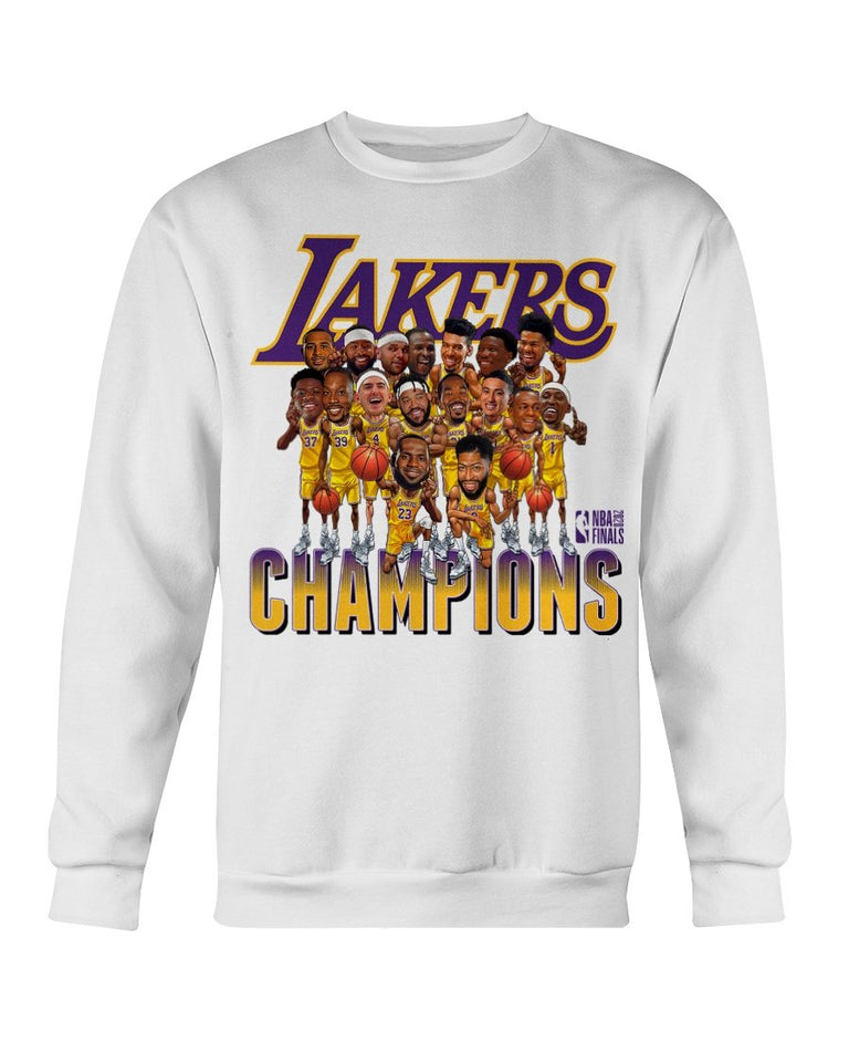 在庫限り La Lakers Nba Finals Champions Team Caricature T Shirt 好評継続中 今だけ限定価格 Www Kaneorthotics Co Nz