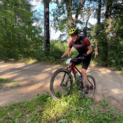 Corey mountain biking