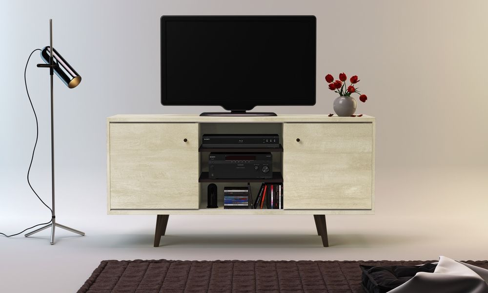 Midtown Concept 3-Shelf TV Stand for 52-in TV - Sand