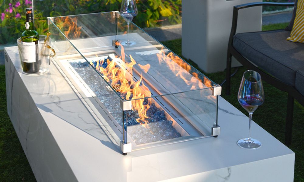 Glass Wind Screen for Outdoor Firepit
