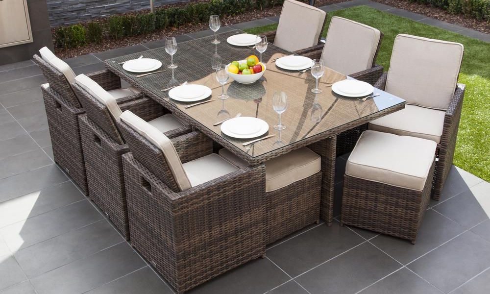 Alana Brown 11 Piece Outdoor Patio Dining Conversation Set