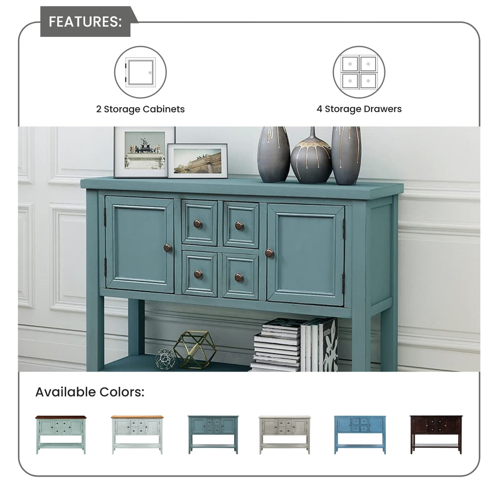 Buffet Sideboard Living Room Console Table - Steel Blue – EnvelorHome