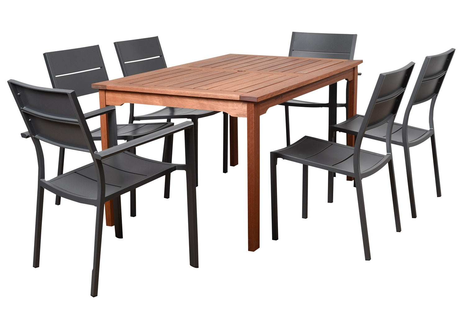 Koningsdam 7 Piece Eucalyptus Patio Dining Set