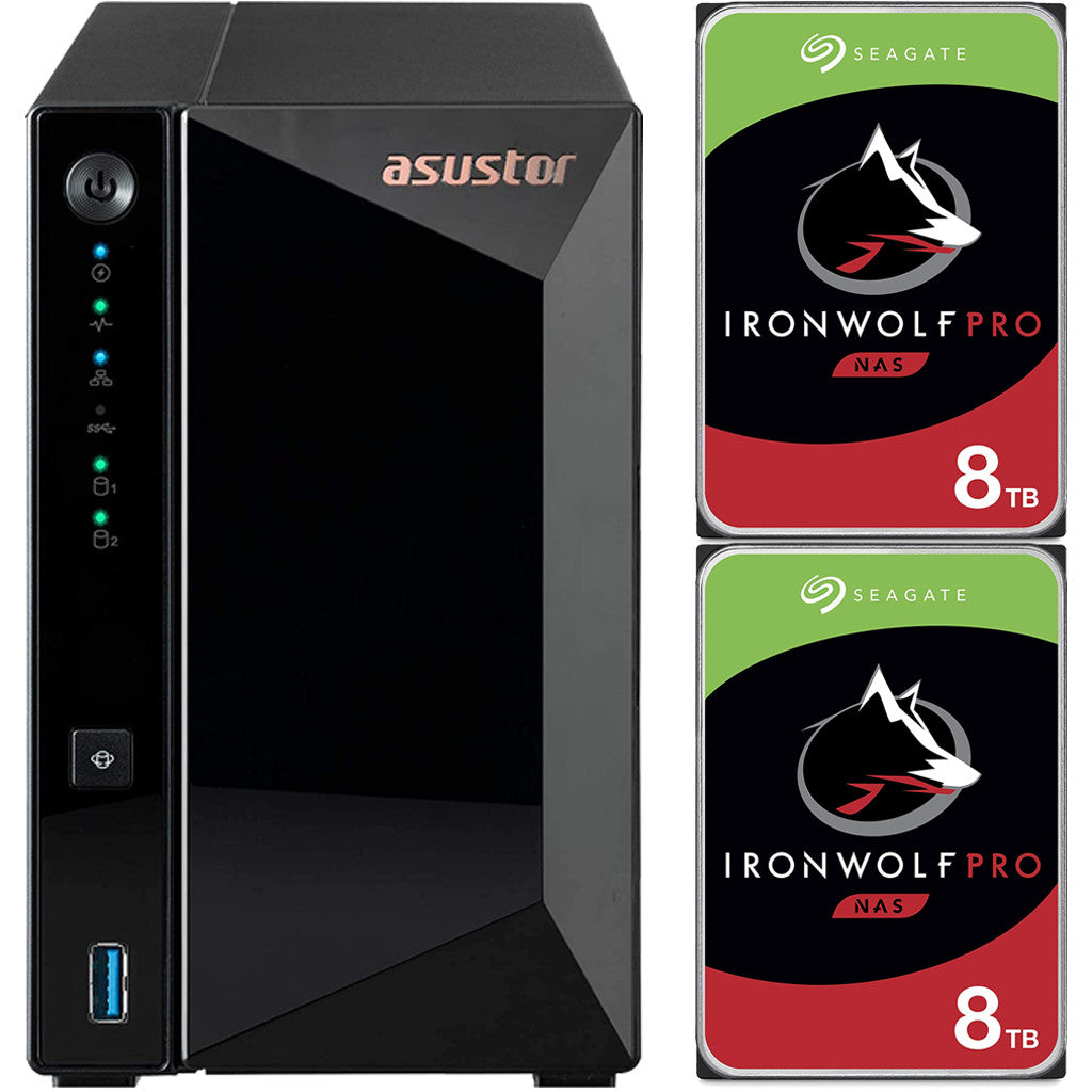 Asustor AS3302T 2-Bay Drivestor 2 PRO NAS with 2GB RAM and 16TB