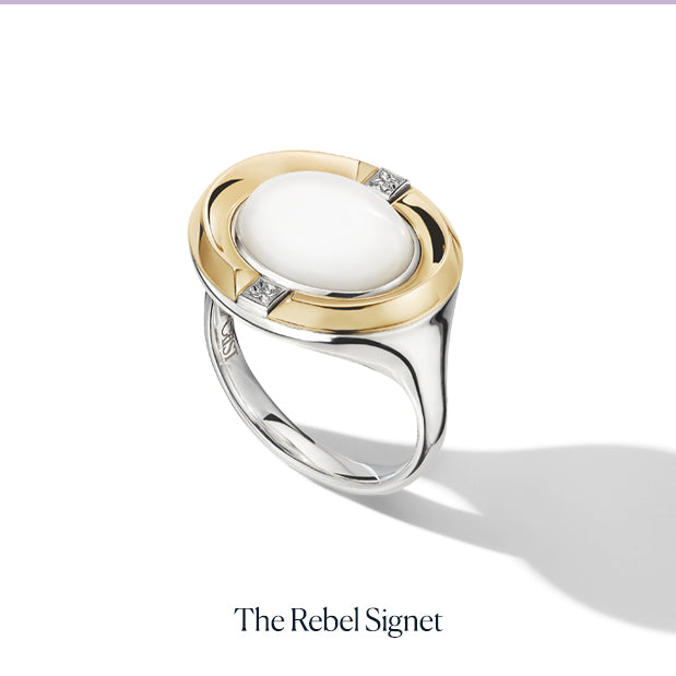 Kathy Fang wearing The rebel signet ring