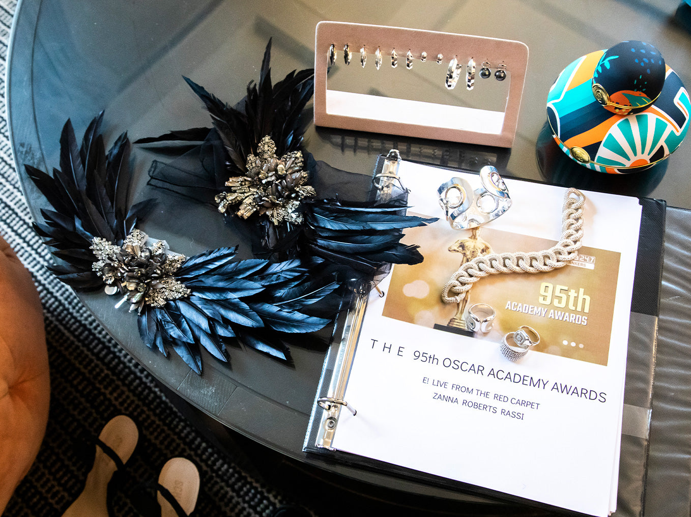 Zanna Roberts Rossi wears Cast Jewelry at The Oscars