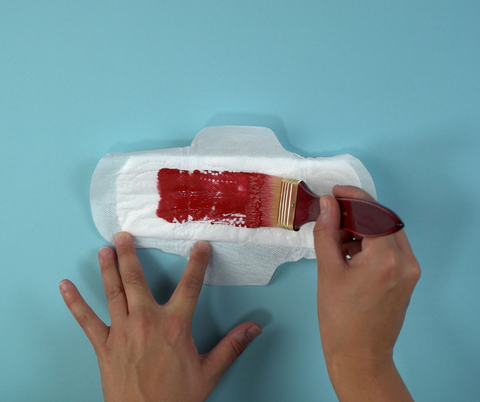 painting menstrual fluid